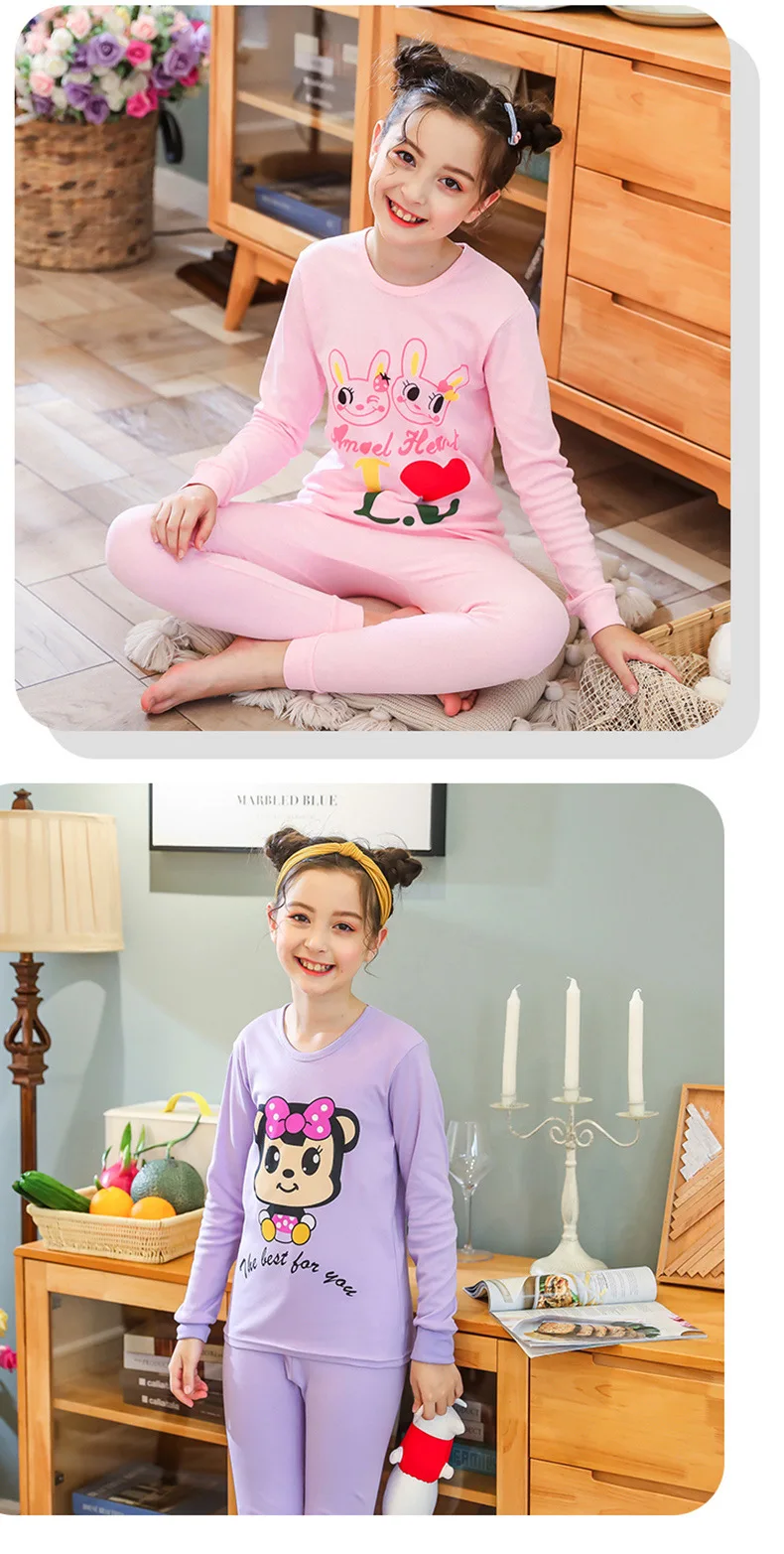 New Teenage Pajamas Cotton Clothes Sets Winter Animal Children's Pyjamas Set for Kids 10 12 14 16 18 Years Boys Girls Sleepwear pajama sets button up	