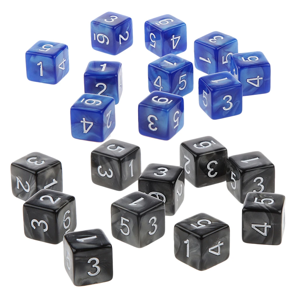 20Pcs 16mm Six Sided Dice D6 Square for Playing Dungeons D&D TRPG Game Toys