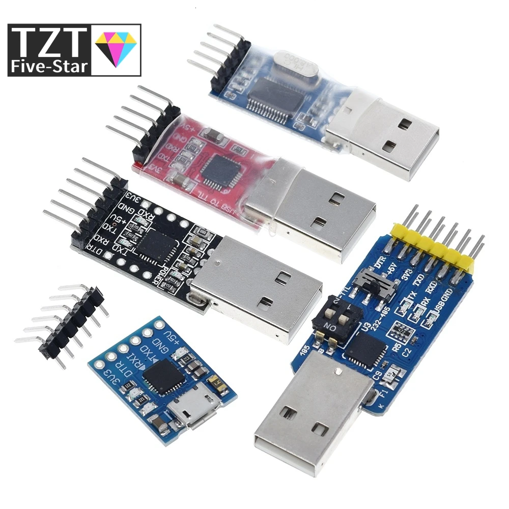 Cp2102 usb 2.0 para uart ttl 5pin conector módulo serial conversor stc substituir ft232 ch340 pl2303 cp2102 micro usb para aduino