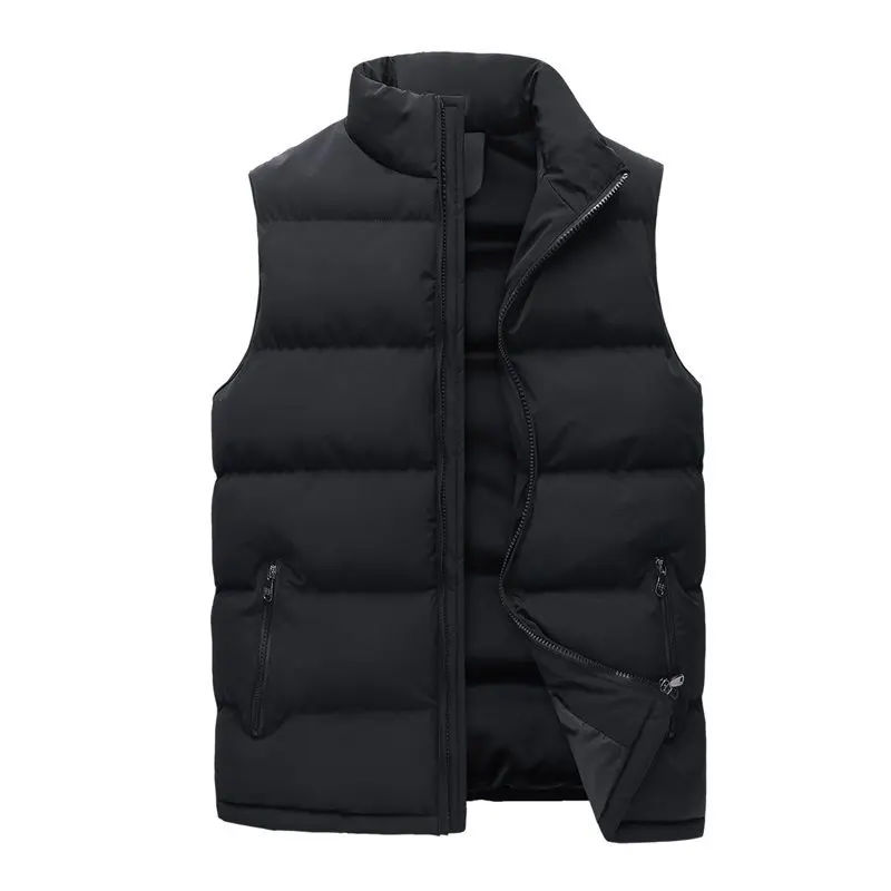 Casual Down Jacket Winter Warm Vest Black Sleeveless Man Without Hood | Мужская одежда