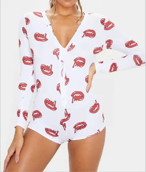 

2020 New Women Ladies Jumpsuit Fashion Long Sleeve Print Jumpsuit Stylish Sleepwear for Women Ladies 8 Colors