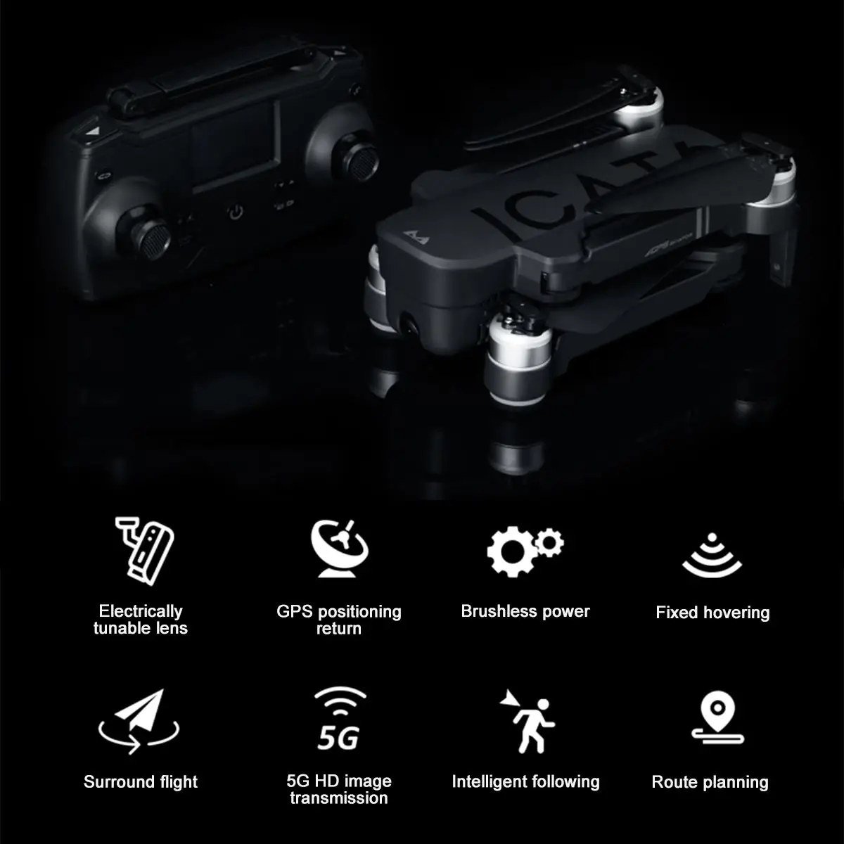 4K HD Wirless Camera Drone Rotating Camera Quadcopter Aerial Photography RC Helicopter With GPS Positioning Route Plan Fuction