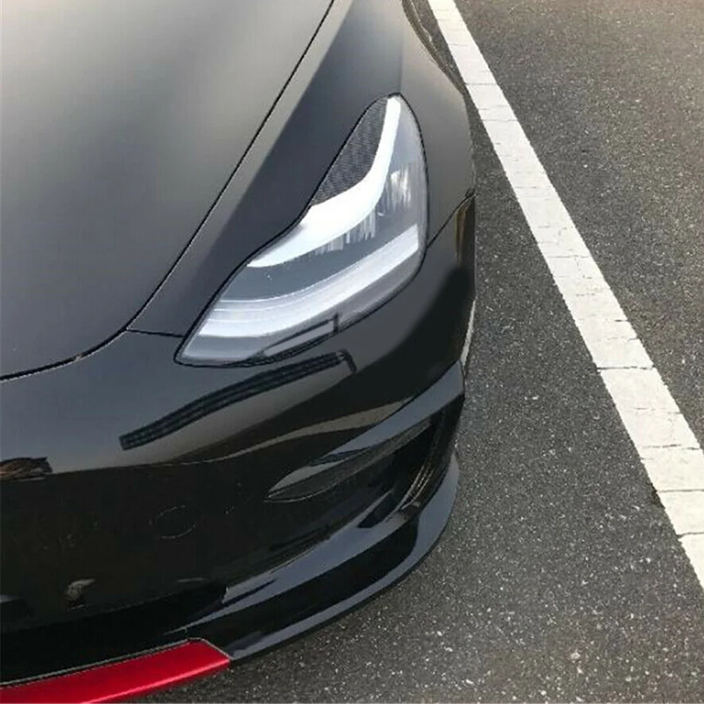 2 шт., автомобильные фары, лампа для век, накладка, лампы, украшения для Tesla, модель 3,-, комплект, внешние части, обёрточная бумага