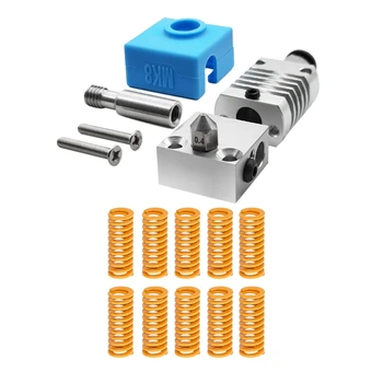 

2 Set 3D Printer Parts: 1 Set 10 Pcs Spring Heated Bed 10X25mm Hot Plate & 1 Set Extruder Kit 1.75Filament/0.4mm Nozzle