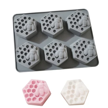 Flower Shaped Silicone DIY Handmade Soap Candle Cake Mold Supplies 6 Hole Crafts Handmade Soap Mold fast sent wholesale new 2