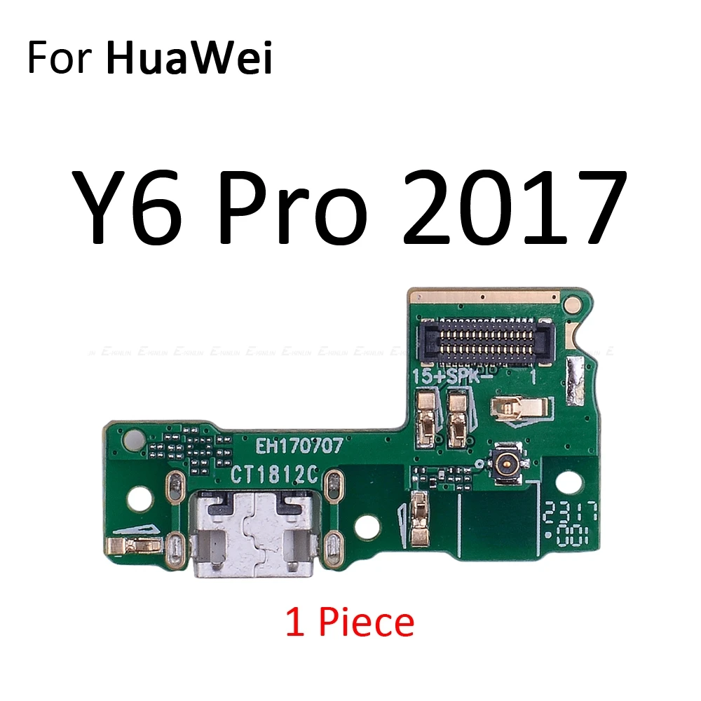Разъем для зарядки питания, док-плата с микрофоном и гибким кабелем для HuaWei Y9 Y7 Y6 Pro Y5 Prime GR5 - Цвет: For Y6 Pro 2017