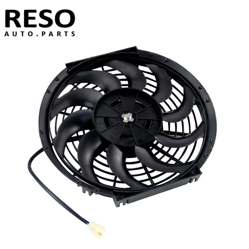 Black 10 12 14 Inch 12V 80W Electric Universal Auto Cooling Radiator Fan Mounting Kit with Slim Reversible Blade Fan electric fan car fan