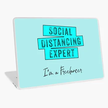 

Social Distancing Expert in Blue DIY laptop sticker laptop skin 12 13 14 15 17 inch for MacBook HP Acer Dell ASUS Lenovo