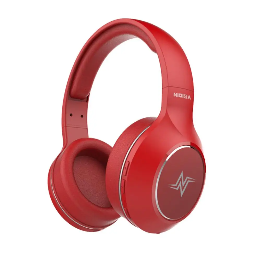 Наушники mosunx M60 Bluetooth 5,0, стерео наушники с сабвуфером, наушники с микрофоном, 22 H, время воспроизведения, Hi-Fi беспроводная гарнитура - Цвет: Красный