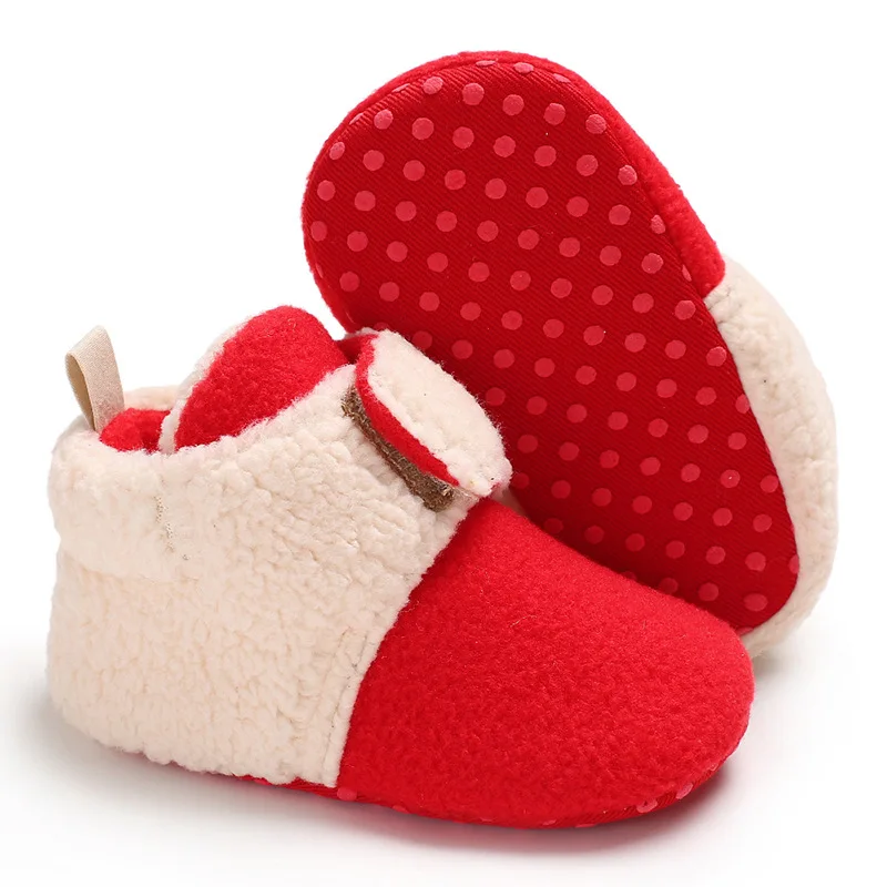 E& Bainel/сапоги для девочек мягкая теплая обувь для новорожденных, для первых шагов, нескользящая детская обувь с леопардовым принтом Зимние ботиночки, обувь для Рождества