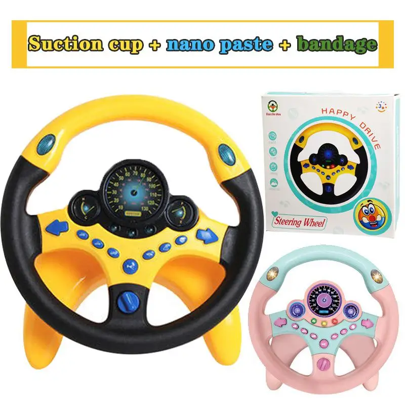 1*Kids Baby Interactive Toy Children Steering Wheel Sound Simulation Car Driving 