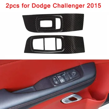 

Car Window Lift Switch Panel Cover Trim For Dodge Challenger 2015-2019 Carbon Fiber Style Decorative Stickers Car Cover Trim