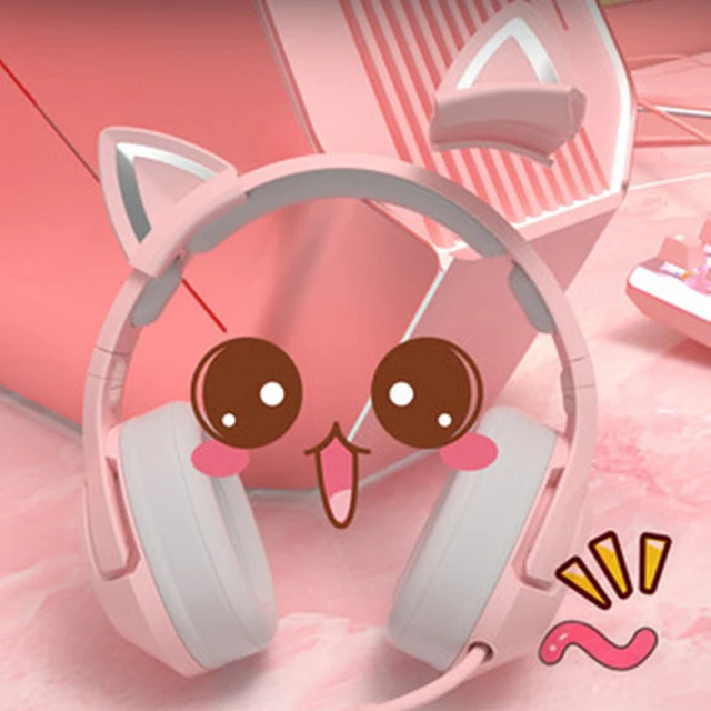 Kawaii Pink K9 Cat-Ears Gaming Headset 3