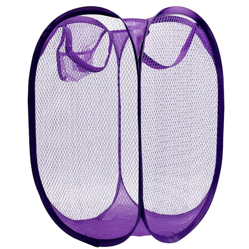 1PC Mesh Laundry Hamper Foldable Breathable Clothes Bin Towels Bags Toys Basket Household Versatile Sundries Storage Organizer 