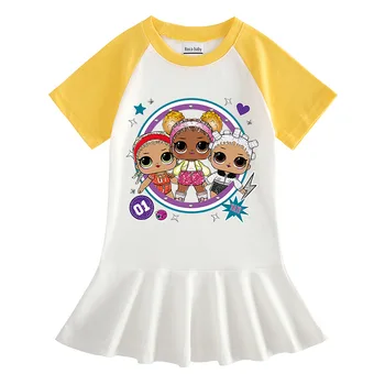 

Children Vestidos Dresses for Girls Kids Baby Girls Dress Princess Cute Lol Doll Dresses Christmas Cotton Clothing 1-7Y