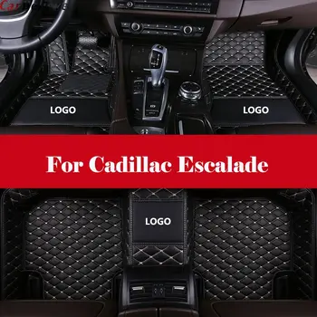 

Automotive interior Double layer Carpet Car Floor Mats Leather Waterproof Pads Auto Mat Carpet For Cadillac Escalade