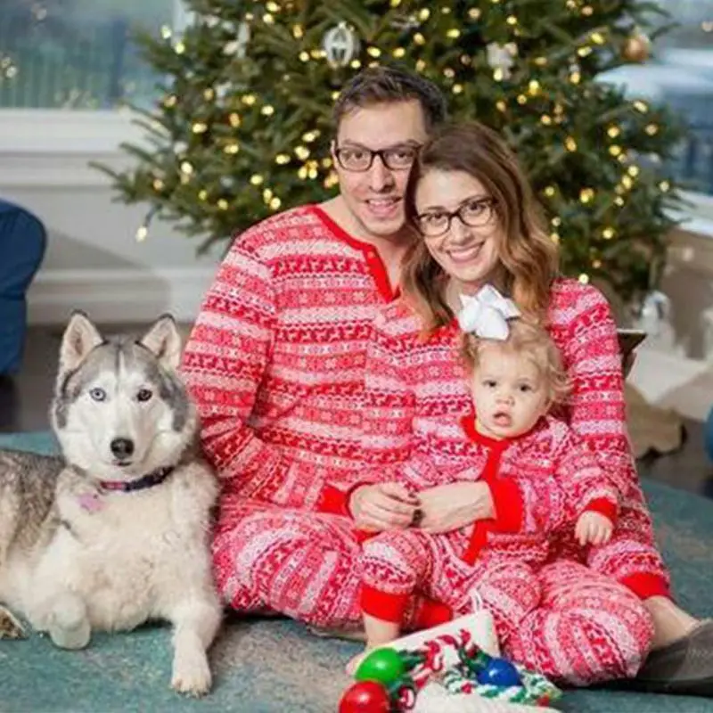 

2019 Family Matching Pjs Set Christmas Family Match Pajamas Set Xmas Hot Sale Mum Dad Kid Baby Sleepwear Nightwear Homewear