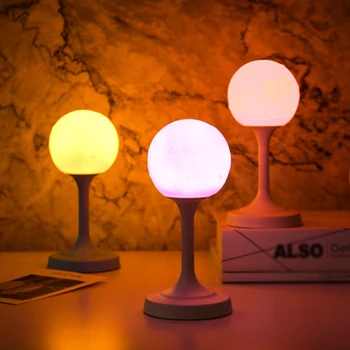 

7 Colors USB Rechargeable LED Moon Light For Kids Atmosphere Touch Control Portable 3D Print Night Lamp Birthday Gift Desktop