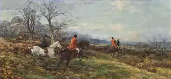 

Hand Painted Art Paintings by College Teachers - On scent Heywood Hardy horse riding hunting English UK - Oil Painting on Canvas