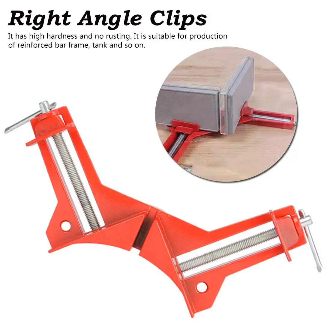 

Right Angle Clip Multifunction 90 Degree Picture Frame Corner Clamp Fishtank DIY Holder Quick Fixed Woodworking Tool