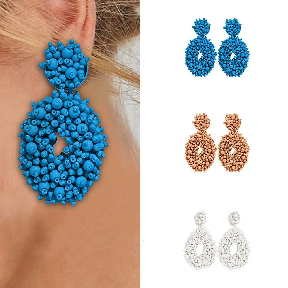 

Hoop Tassel Women's Earrings Statement Handmade Beaded Fringe Dangle Drop Earrings Jewelry Earrings Big Oorbellen pendientes A1
