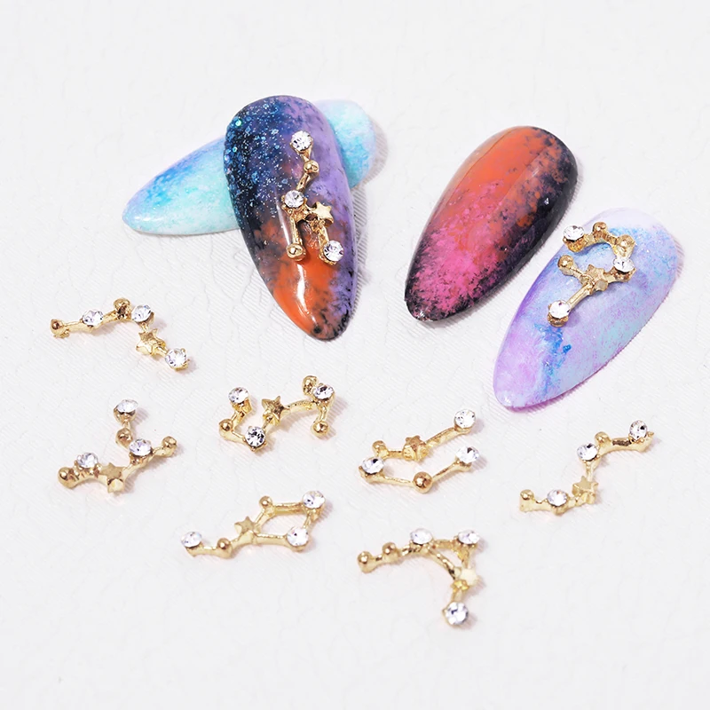 

2Pcs/Set Nail Rhinestones Blinking Mixed Size Crystal Metal Bling Silver Bow 3D Nail Art Decorations For Nail Gel Polish