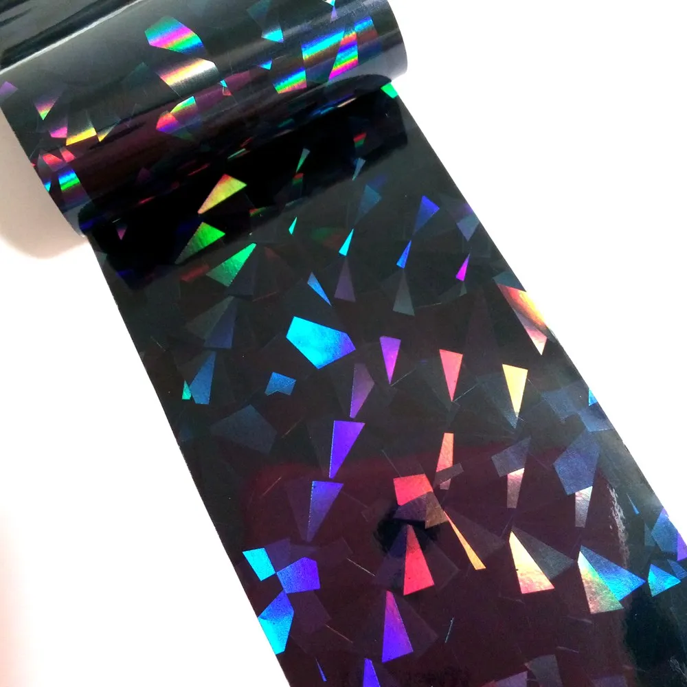 

100*4cm Nail Stickers Holographic Sticker Broken Glass Transfer Foil For Nail Design Lady Nail Art Tips