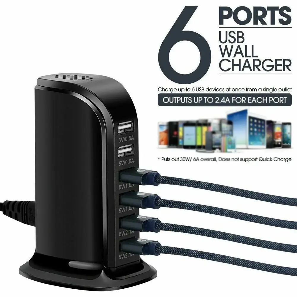 Универсальное зарядное устройство USB с 6 портами | Электроника