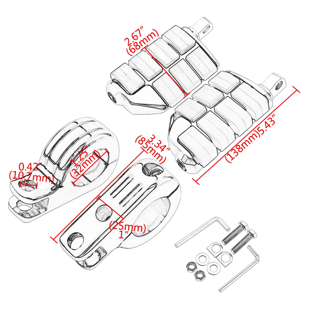 Мотоцикл ног Peg Clevis зажим Крепление комплект для 1 1/" Harley Honda Suzuki Yamaha Kawasaki Highway защита двигателя Авария Бар