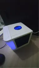 Miniventilador de aire acondicionado para oficina, Enfriador de mesa portátil con USB, luz de 7 colores
