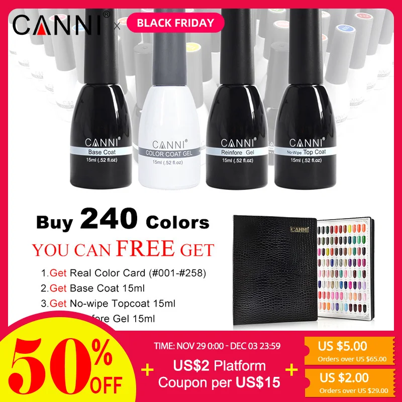 

CANNI 15ml LED Nail Gel Varnish New Hottest Color Glitter Sequins Nail Art Paint Gel Lacquer Soak off Organic UV Nail Gel Polish