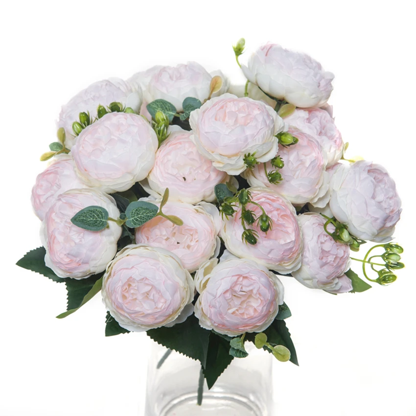 High Quality Artificial Roses Bouquet Peony Artificial Flowers Silk