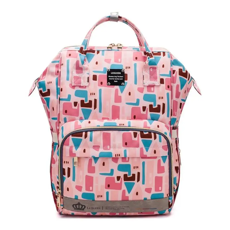 LEQUEEN рюкзак для подгузников, сумка для мам, Большая вместительная сумка для мам и детей, многофункциональные водонепроницаемые уличные дорожные сумки для подгузников для ухода за ребенком - Цвет: Colorful 04
