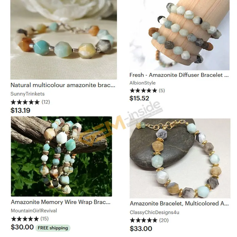 6mm 8mm 10mm 12mm AAA Grade Faceted Multicolor Amazonite Beads