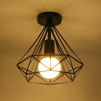 

Vintage Ceiling Lights Metal Black Aisle Lights AC 110-260V E27/E26 Lamp holder Ceiling Lamps For Home plafonnier lights Fixture
