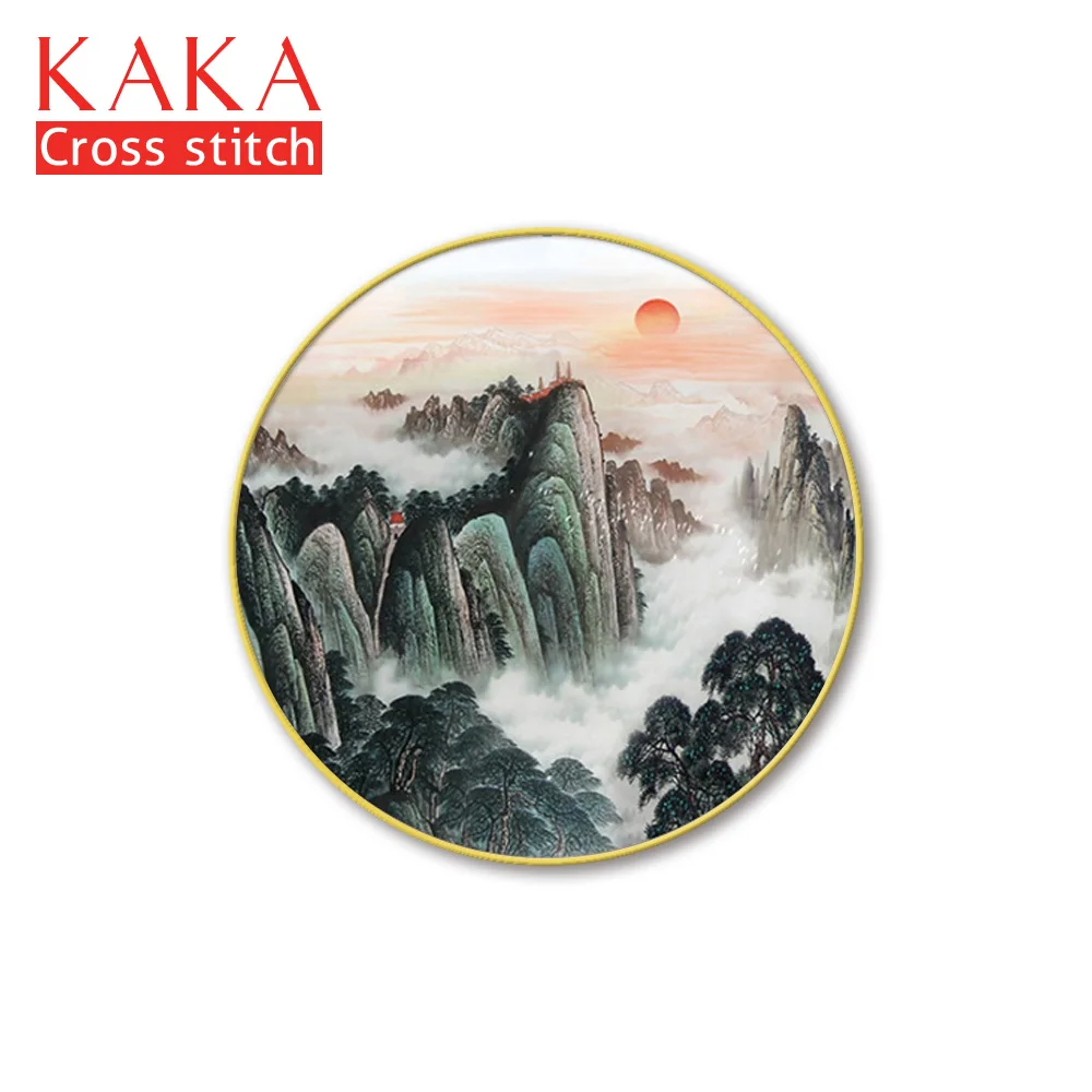 

Cross stitch kits,Embroidery needlework sets with printed pattern,11CT-canvas for Home Decor Painting,landscape Full CKS0027
