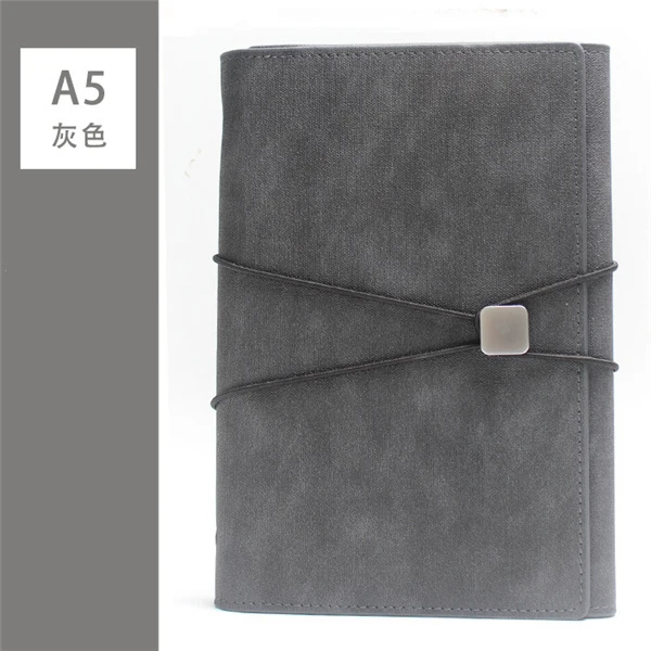 A5 Spiral Binder Ring Notebook Planner Three Fold Diary Agenda Filofax Travels Sketchbook Journal School Office Stationery - Color: gray