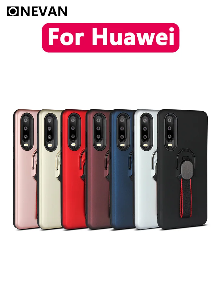 

Luxury Magnetic Soft Silicone Phone Case For Huawei P30 P20 Mate 20 30 Pro Lite Y6 Y9 Prime Finger Ring Car Holder Protect Cover