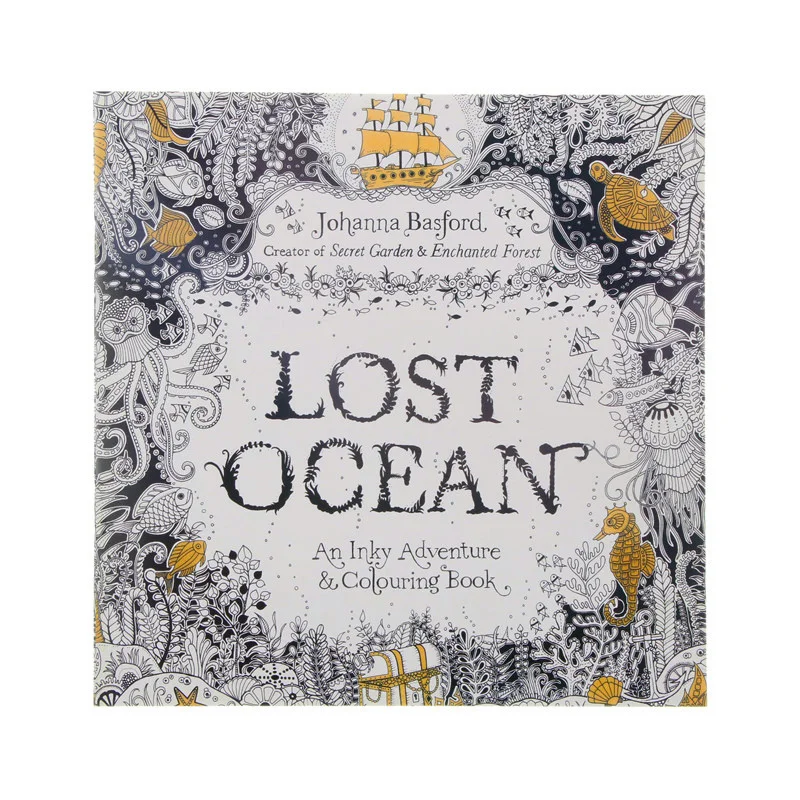 1 шт 24 стр. lost Ocean чернильно-приключения книжка-раскраска для взрослых детей снять