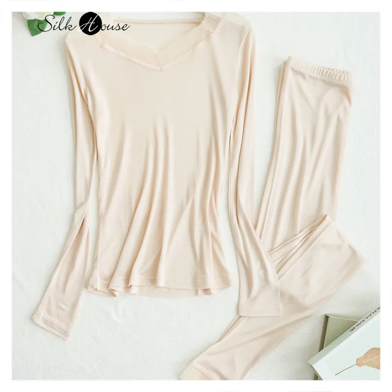 Ubuy Best Women's Silk Long Underwear Women's 50% Silk 50