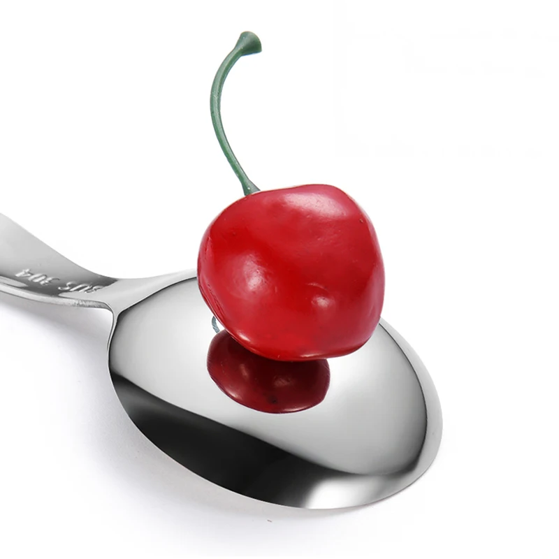 Cute Mini Stainless Steel Kids Spoon Ice Cream Spoon Short Handle Sugar Spice Spoon Small Tea Coffee Scoop Kitchen Accessories (6)
