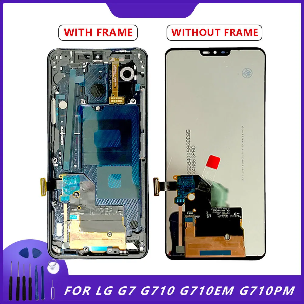 Для LG G7 ThinQ ЖК дисплей Дисплей сенсорный Scren 6 1 ''с рамкой Digitizer Ассамблеи для G710