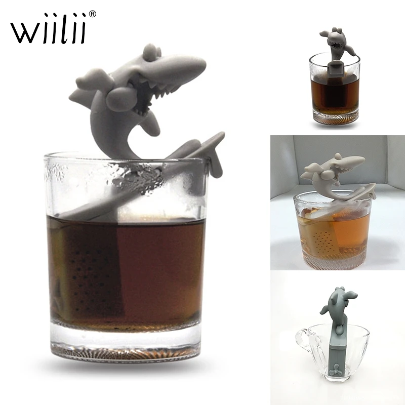 

Silicone Shark Shape Tea Infuser Strainer Loose Leaf Filter Steeper Deep Tea Mug Cup Steeper Herbal Mulling Spices Tea Bags