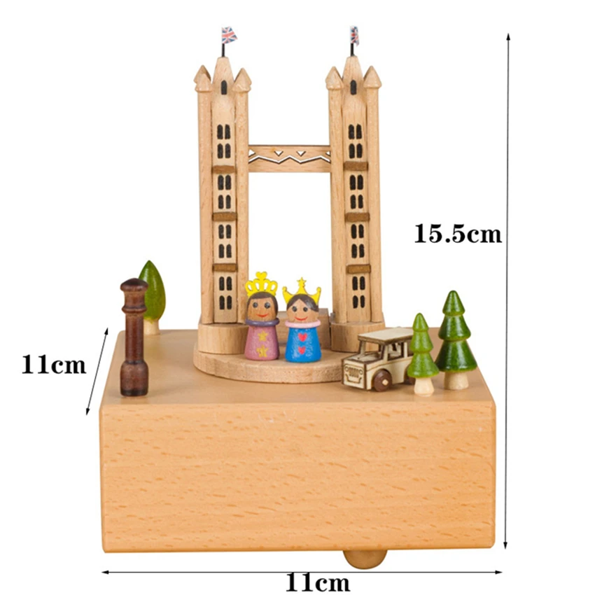 Деревянная вращающаяся музыкальная шкатулка ручной работы, музыкальная шкатулка из мультфильма, аксессуары для украшения дома, детские игрушки, подарок на Рождество, день рождения