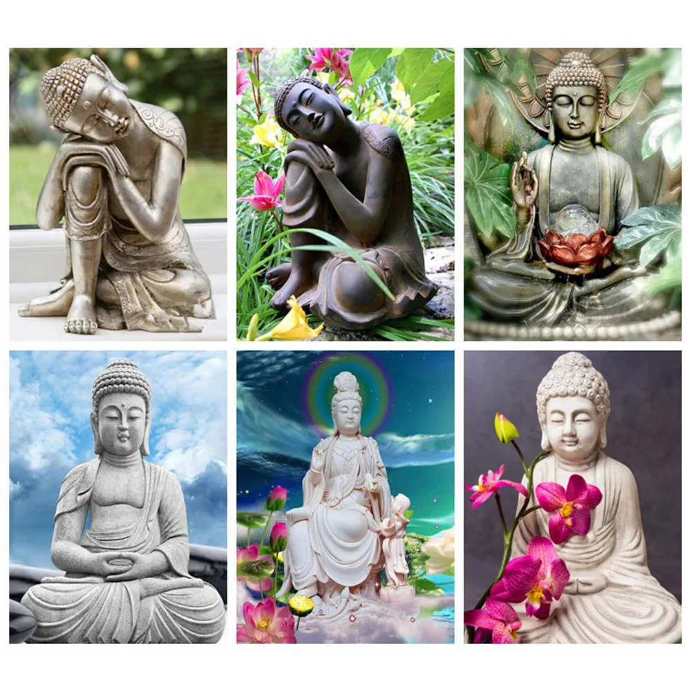 Huacan 5d Diamond Painting New Arrivals Buddha Embroidery Religion Mosaic Art Full Drill Wall | Дом и сад