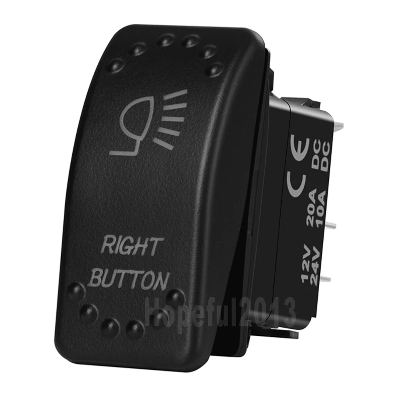 5 PINS Вкл/Выкл 12V 24V Водонепроницаемый автомобиль Лодка/автобус/зеленый