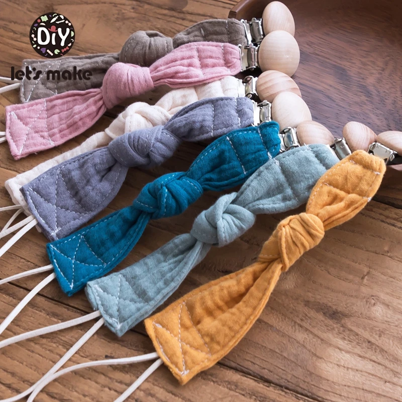 

Let'S Make 7pc Baby Toys Pacifier Chain Personalized Pacifier Clip Wood Holder For Nipples Cotton Nipple Chain For New Born Baby