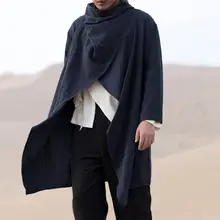 

40% Dropshipping!!Men Spring Summer Gothic Punk Long Sleeve Cape Ruffle Shawl Midi Cardigan Coat