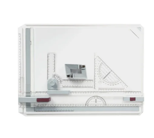 Tablero de dibujo portátil A3 tablero de borrador de pintura con reglas paralelas Clips de esquina Bloqueo de cabeza ángulo ajustable herramientas de dibujo de arte