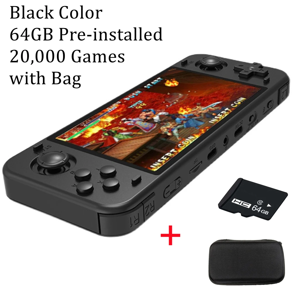 Best IPS 5 inch screen RGB10 MAX Retro Handheld Portable Game Console 64G 128G 20000 games Quad Core support bluetooth wifi 